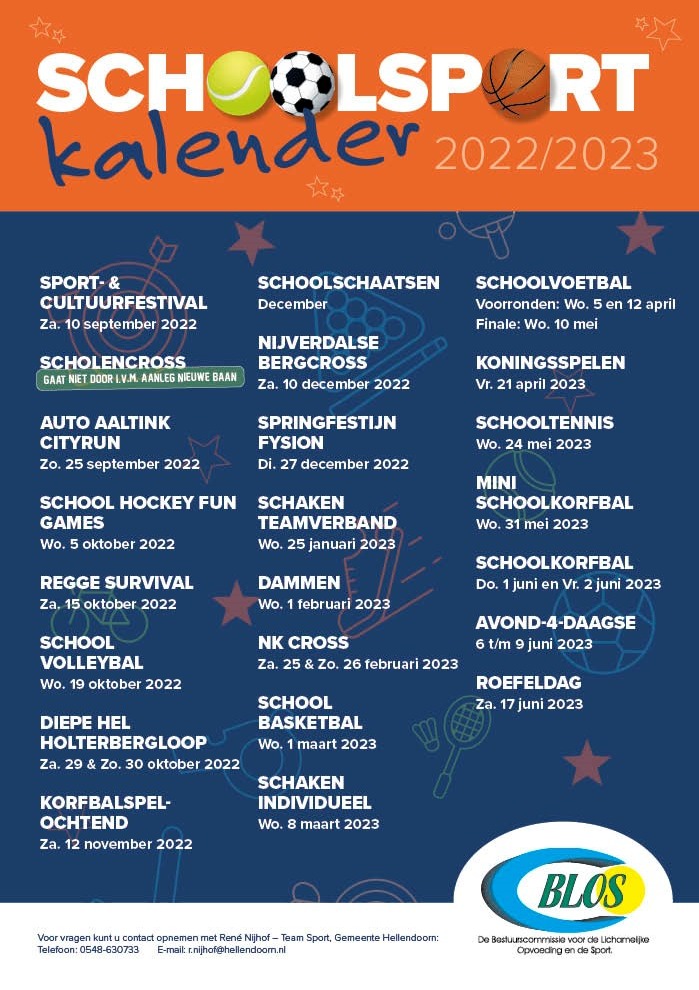 Schoolsportkalender 2022-2023